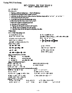 Đề cương ôn tập Toán 6 học kì I - Trường THCS Tiên Dương